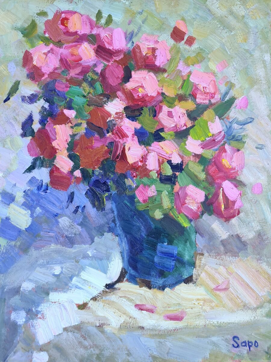 Peinture10-Pink bouquet